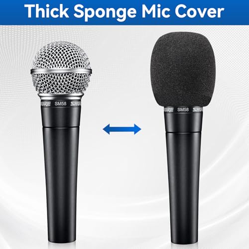 Microphone Cover, 6 Pcs Microphone Windscreen, Foam Mic Cover Suitable for SM58, E835 and Most Standard Handheld Mic