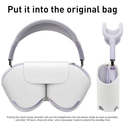 Case Ear Cover for AirPods Max Headphones for Airpod Max Accessories(USB-C/Lightning)(2024/2020), 2 Set of Headband Cover and Clear Soft TPU Ear Cups Sheel,Scratch Resistant and Condensation Resistant - color: A3-Clear White