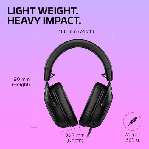 HyperX Cloud III – Wired Gaming Headset,PC,PS5,Xbox Series X|S,Angled 53mm Drivers,DTS Spatial Audio,Memory Foam,Durable Frame,Ultra-Clear 10mm Mic,USB-C,USB-A,3.5mm – Black,(Pack of 10) - color: Black, size: Regular (Pack of 10), style: Wired