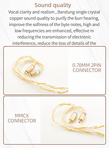 0.78mm 2-Pin 3.5mm Stereo Cable, 7N high Conductivity Copper, 6N Silver Coated OCC, 3.5mm with 2PIN, Compatible with Audeze iSINE10, iSINE20, 64 Audio U12t, U18t, Hi-Res Audio, Tangle-Free - size: 2PIN, style: 3.5mm Stereo