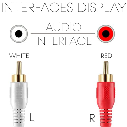 Cmple - 2 RCA Cables 6ft Dual RCA Male to Male Stereo Audio Speaker Cable Red and White Plugs Cord for Subwoofer, Audio Mixer, Amplifier, Car Stereo, Marine Audio - Black - size: 6FT