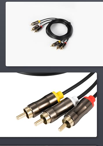 3RCA to 3RCA Cable 10ft, Gold Plated 3RCA AV Cable, High Performance Audio Video Cable for Home Theater, DVD Player, HDTV, Subwoofer - 3m/10ft, Shielded, Lossless Transmission, TPE Jacket