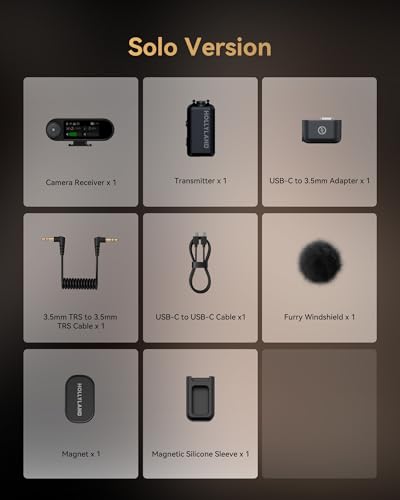 Hollyland Lark MAX 2 Wireless Microphone for iPhone/Camera/Android, AI Noise Cancelling, 32-bit Full-Chain Audio, 1115ft (340m) Range, Vlog, Streaming (1 TX + 1 Camera RX) - size: Solo (1 TX + Camera RX)