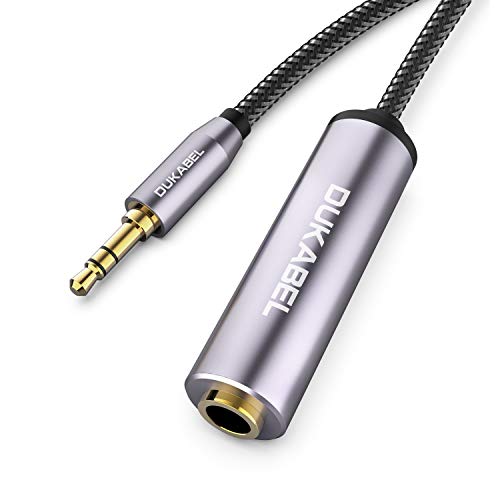 DUKABEL 1/4 to 3.5mm Adapter, 6.35mm to aux Mini Stereo Cable - 120CM | 1/4 Inch Female to 1/8inch Male Headphone Adapter, for Headphone, Amplifiers, Guitar, Amp etc - size: 120CM, style: 3.5mm Male to 6.35mm Female