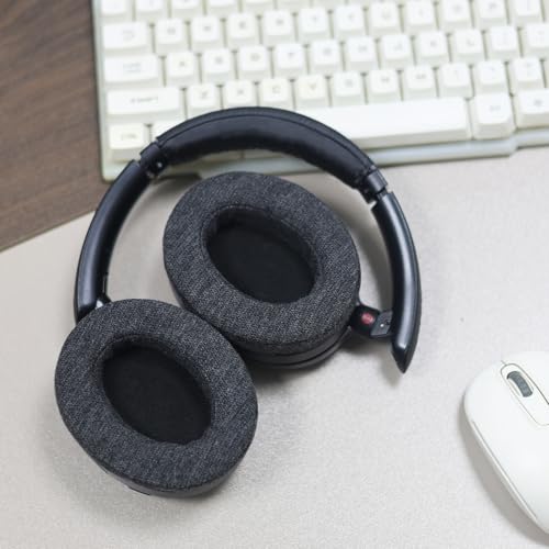 Adhiper Velour Replacement Ear Pads for Sony WH-XB910N - Black | Soft High-Density Memory Foam Earpads Cushions with Buckle, Velour Fabric for Long-Term Comfort