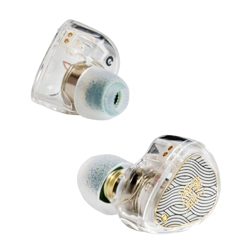 TANGZU Wan'er S.G II Wired Earbuds, in-Ear Monitors with 10mm Dynamic Driver PET Diaphragm, HiFi Gaming IEM Earphones, 0.78mm 2-Pin Detachable Cable, Tangle-Free (White 4.4mm Without Mic) - color: White, size: 4.4mm