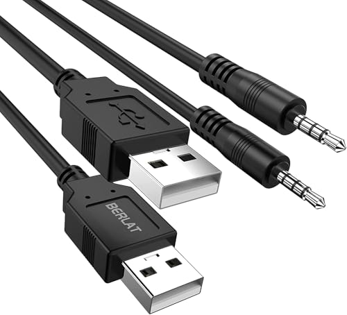 3.5mm USB Charger Cable,3.5mm Male AUX Audio Jack to USB Male Charge Cable Adapter Cord,Compatible with MP3,Headphones,Speakers,Voice Recorder and Any Other Devices with 3.5mm Port(3.3 ft)(1)