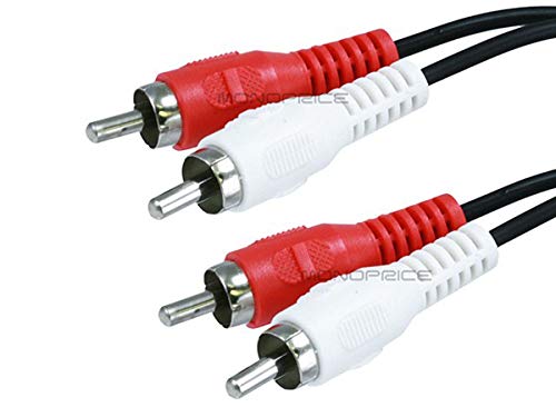 Monoprice 102009 25-Feet 2 RCA Plug/2 RCA Plug M/M Cable, Black