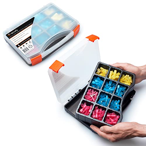 Wirefy 250 PCS Heat Shrink Spade Connector Kit - Male and Female Spade Wire Connectors - Quick Disconnect Electrical Terminals - 22-10 Gauge - size: 22-10 Gauge, style: Male/Female Spades Kit