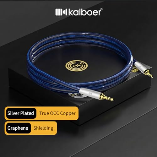 3.5mm Male to Male Audio Cable, Hi-Res Lossless Sound Aux Cord with Silver-Plated OCC Process Single Crystal Copper, Compatible with Car Stereo, Headphones, Amplifier, Home Theater, DAC, Blue - size: 1.6FT/0.5M