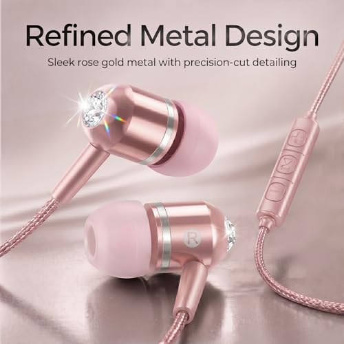 ADOOPE USB-C Wired Earbuds with Microphone, in-Ear Headphones for Android & USB-C Devices, Noise-Isolating Stereo Earphones with Inline Remote for Phone Calls, Music & Video - Pink - color: Pink