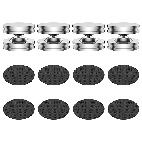 Audiocrast 4X HiFi Speaker Spikes, Isolation Stand Feet Pad, Stainless Steel Shock Absorber Vibration Dampener with Non-Slip Mats for Audio Speaker Subwoofer CD DVD Amplifier Turntable DAC - size: 27MM x 11MM x 9MM
