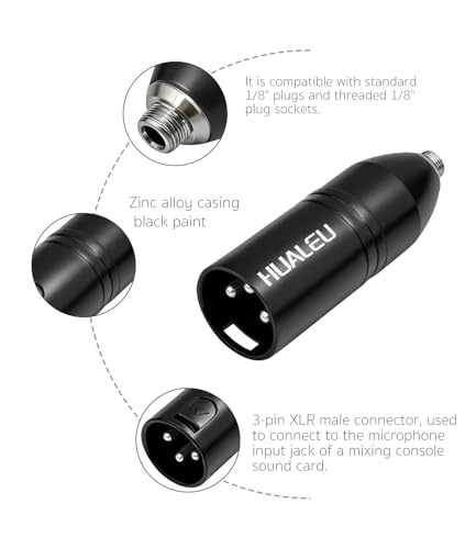 1/8 TRS Female to 3Pin XLR Male Balance MIC Adapter,3.5mm TRS Mini-Jack Female to 3-Pin XLR Male Microphone Adapter- 2 Pack - color: 18/ F To XLR M