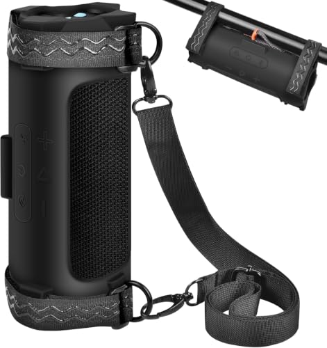 Case for JBL FLIP 7 Portable Bluetooth Speaker, Wireless Speaker Silicone Cover, Travel Carrying Storage Bag with Bicycle Fixing Strap (Box Only) (Purple) - color: Purple