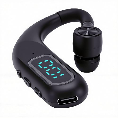 Zopsc Bluetooth Headset Single Ear, Wireless Business Headset with Noise Cancelling Mic, Lightweight Hands Free Earphone for Office Home Driving Call, 180mAh.