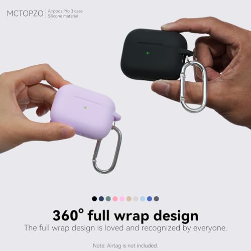 for AirPods Pro 3 Case 2025,Come with Cleaner Kit,Purple | Silicone Protective Cover for Airpod Pro 3rd Generation Case with Keychain,for Women Men,One-Piece Design,Shockproof - color: F-Purple