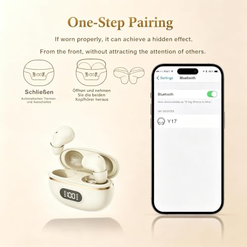 Xmenha Extra Small Invisible Mini Earbuds Wireless Bluetooth Small Invisible Ear Buds for Sleeping Smallest Headphones Tiny Micro Hidden Discreet Earbuds for Work - color: Nude