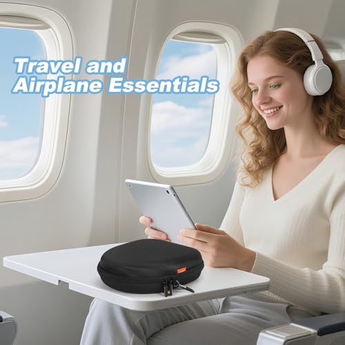 Hard Shell Headphone Case, Durable Zipper Travel Carrying Pouch Bag | Compatible with Sony WH-CH520/CH720N, JBL Tune 510BT/720BT/520BT/770NC, Soundcore Q20/Q30 & Jlab Headphones,Black - color: Black