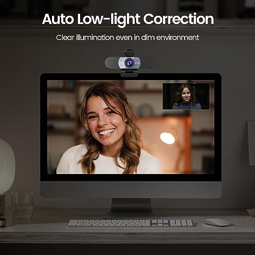 EMEET C960 1080P Webcam with Microphone, 2 Mics, 90° FOV, Computer Camera | Fixed Focus, Plug&Play for Zoom/Teams/Facetime/YouTube/Google Meet/Switch 2 Camera, Grey - style: 1080P Grey