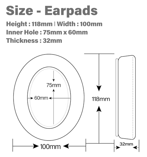 SHP9600 Ear Pads - TRANSTEK Replacement Ear Cushion Compatible with SHP9600 Headphones (Velour)