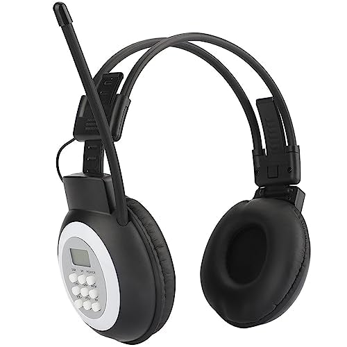 ZHIWHIS FM Portable Radio, Stereo Headsetwith LCD,Over Ear Foldable, Pocket Walkmen Conference Receiver, Small Wireless/Wired Headphones Operated by 2 AA Batteries for Walking/Running ZWS-308