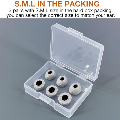 Replacement Memory Foam Eartips for Nothing & CMF Earbuds,3 Pairs | Compatible with Nothing Ear / Ear (a) / Ear (3) /CMF Buds 2 & 2a / 2 Plus/CMF Buds Pro & Pro 2/ CMF Buds Earbuds Earpad,Gray