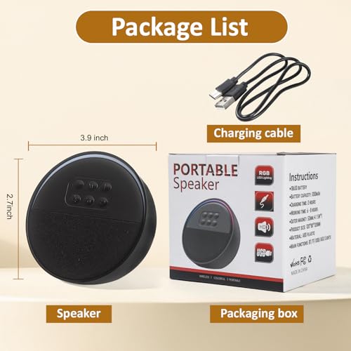 Portable Bluetooth Speaker, Mini Speaker Bluetooth 5,12-Hour Playtime, Wireless, Speaker for Home Cute Fashion Style for Bedroom Kitchen Desk Office Party Outdoor Travel