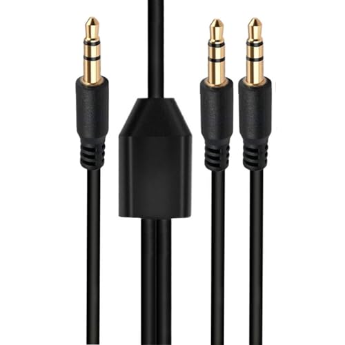 1.6ft 3.5mm Splitter Audio Cable, 1 Male to 2 Ways Male 1/8 Inch 3.5mm TRS Stereo Jack Headphones Splitter Adapter Y AUX Cable for Smartphones, Computers, MP3s, Earphones, Speakers