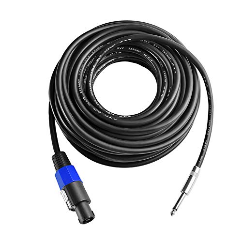 4Pack 25ft Speakon to 1/4" TS 12AWG 2-Conductor Pro Audio PA Cable