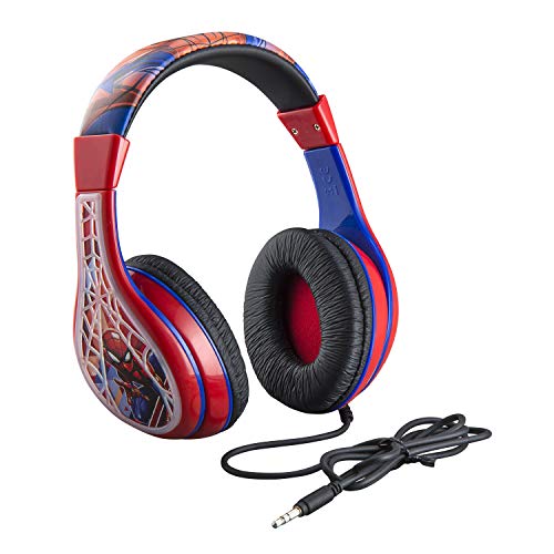 Spiderman Headphones for Kids with 3.5mm Jack, Wired Headphones for School | Adjustable Headband - color: Spiderman