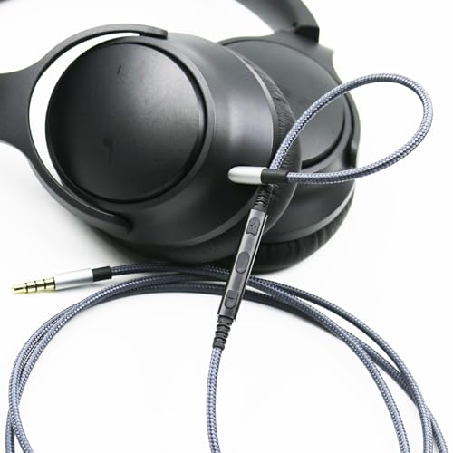 Replacement Audio Cable Compatible with Sennheiser Momentum 4, PXC550, PXC550-II, PXC480, ACCENTUM Plus Headphone, Remote Volume Control Mic Compatible with iPhone