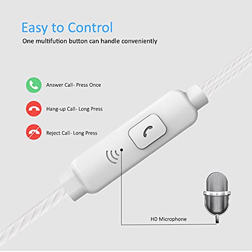Kamon 5 Pack Earbuds Headphones with Remote & Mic, Earphones Wired Stereo in-Ear Bass for iPhone, Android, Smartphones, iPod, iPad, MP3, Fits All 3.5mm Interface (K2) - color: K2