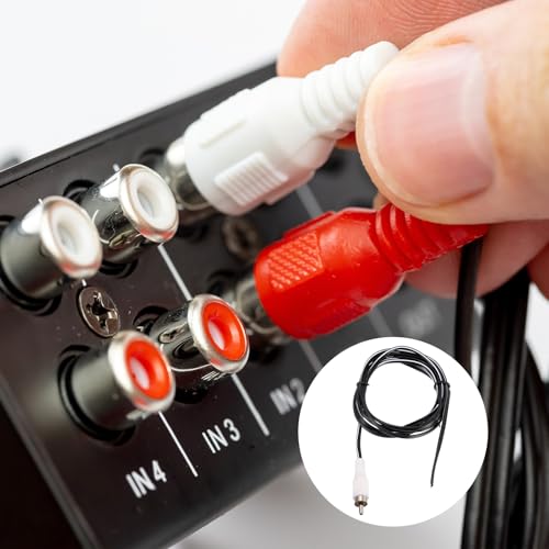 MECCANIXITY 4pcs 5ft RCA Audio Subwoofer Cable, 1 RCA Male Plug to Bare Wire Open End Audio Video Speaker Cable for Amplifier Home Theater, White