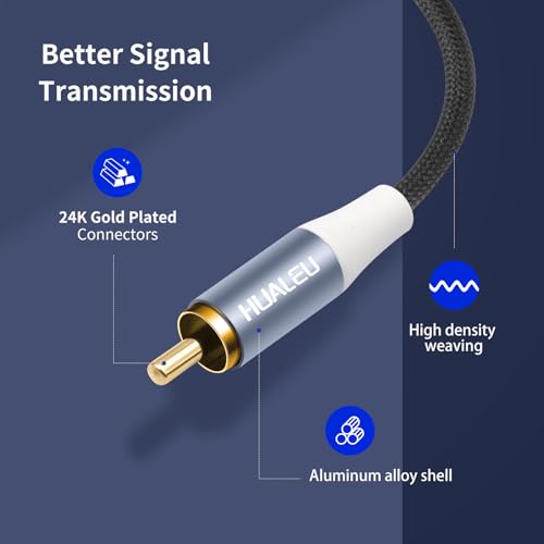 3Feet 2 RCA M/M Stereo Audio Cable, Gold-Plated 2RCA Male to 2RCA Male Aluminum Shell Auxiliary Audio Cord-2 Pack - size: 3Feet*2