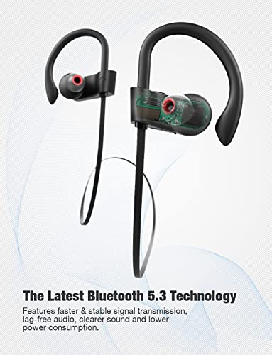 Otium Bluetooth Earbuds Wireless Headphones Bluetooth Headphones, Sports Earbuds, IPX7 Waterproof Stereo Earphones for Gym Running 15 Hours Playtime Sound Isolation Headsets,Black. - color: Black