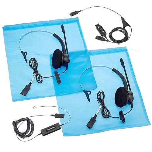 XS 820 Telephone Headset Bundle for Agent Training, Coaching, Monitoring, Supervising, Onboarding - Compatible Desk phones - Avaya, Yealink, Poly, Cisco, Mitel, Grandstream (Mono, Basic Bundle) - color: Mono