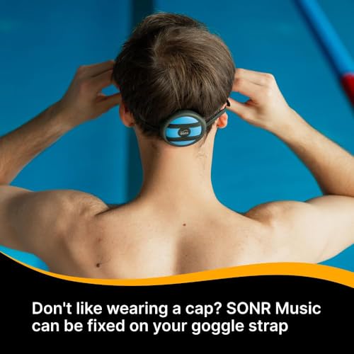 Music 2-in-1 Bundle: Open-Ear Underwater Music Player for Swimmers with Anti-Fog Swimming Goggles - color: Blue