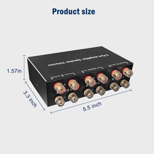2 Way Bidirectional Amplifier Speaker Selector, 2(1)-in-1(2)-Out Amplifier Speaker Switcher, AMP A/B Switch Splitter 2-Port Loudspeaker Control Combiner Box - color: AMP switch 1*2-2*1