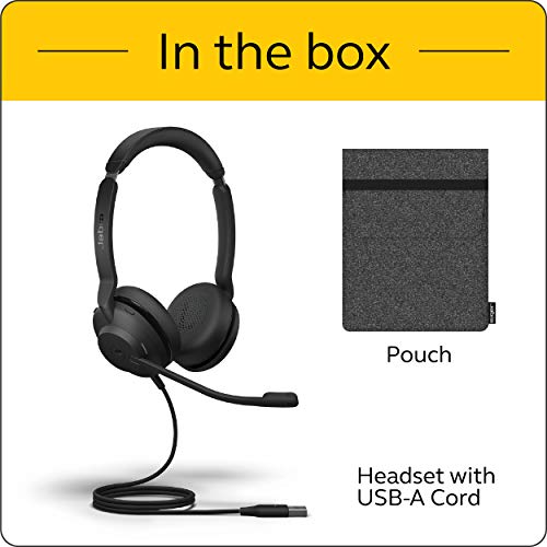 Jabra Evolve2 30 MS Wired Headset, USB-A, Stereo, Black – Lightweight, Portable Telephone Headset with 2 Built-in Microphones – Work Headset with Superior Audio and Reliable Comfort - size: Microsoft Teams, style: Stereo (USB-A)