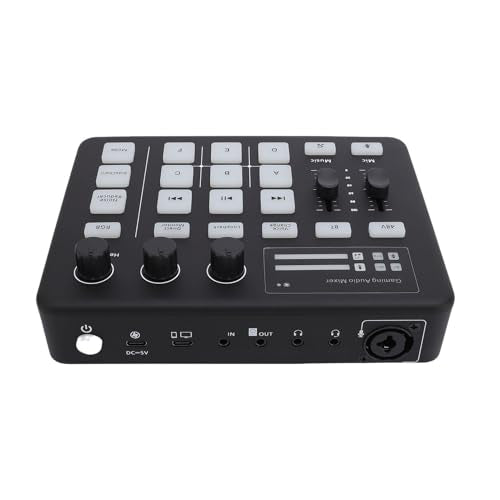 Live Sound Card Gaming Sound Mixer, Bluetooth 5.0 Type C Live Card For Streaming Podcasting Voice Effects