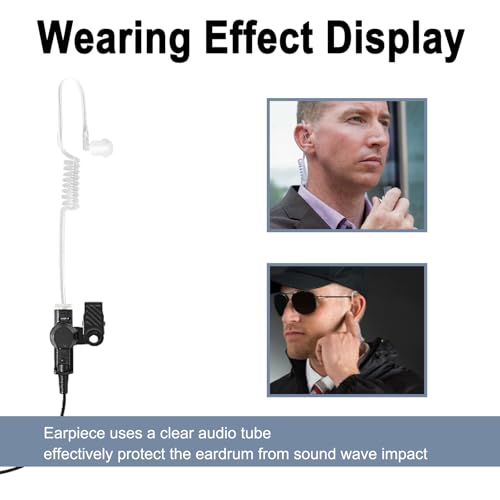 APX 6000 Earpiece Surveillance Air Acoustic Tube Headset with PTT Mic Compatible with Motorola APX 7000 8000 XPR 6350 6550 7550e 7350e Two Way Radio - size: 8268-04P