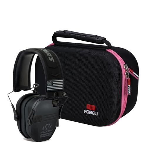 FBLFOBELI Hard Case for Walker's Razor Slim/Howard Leight Shooting Ear Protection Electronic Shooting Muffs Earmuff - color: Rose Red