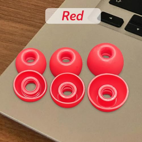 Silicone Tips Replacement Earbuds Tips for Beats Studio Buds/Fit Pro Ear Tips Eartip Fit in The Charging Case Ear Covers, S/M/L, 6 Pairs, Red - color: Red