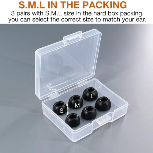 Replacement Memory Foam Eartips for Nothing & CMF Earbuds, 3 Pairs | Compatible with Nothing Ear / Ear (a) / Ear (3) /CMF Buds 2 & 2a / 2 Plus/CMF Buds Pro & Pro 2/ CMF Buds Earbuds Earpad,Black