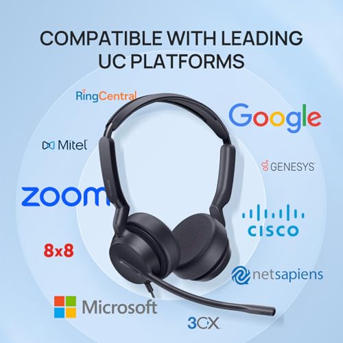 Yealink UH42 SE Wired Headset, USB-A/C & 3.5mm,in-Line Controls, On-Ear | Single-Ear Headphones, Teams/Zoom Certified, Noise Cancelling Mic, PC/Laptop/Phone, 7ft Cable, Call Center, WHF, Dynamic EQ - color: Single-Ear, size: 3.5mm & USB-C/A