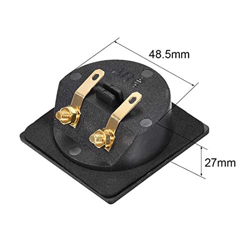 uxcell 2-Way Square Speaker Box Terminal Binding Post Stereo Screw Connectors Subwoofer Plugs Black 1pcs
