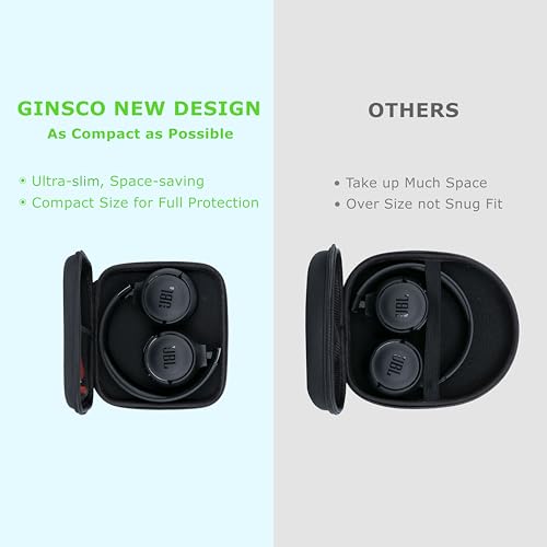 Ginsco Ultra-Slim Case Compatible with JBL Tune 510BT Bluetooth Headphones, with JBL Tune 520BT/670NC Live 460NC, Wireless On-Ear Headphones, Travel Carrying Headphone Case (Black) - color: Black