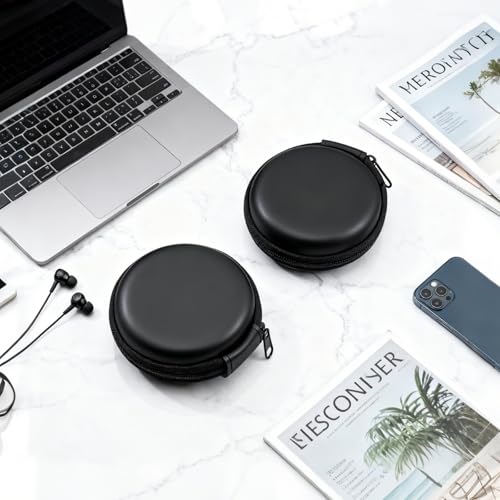Hard Shell Earphone Carrying Case – Protective Headphone & Earbud Storage Pouch with Soft Microfiber Lining for Travel and Daily Use