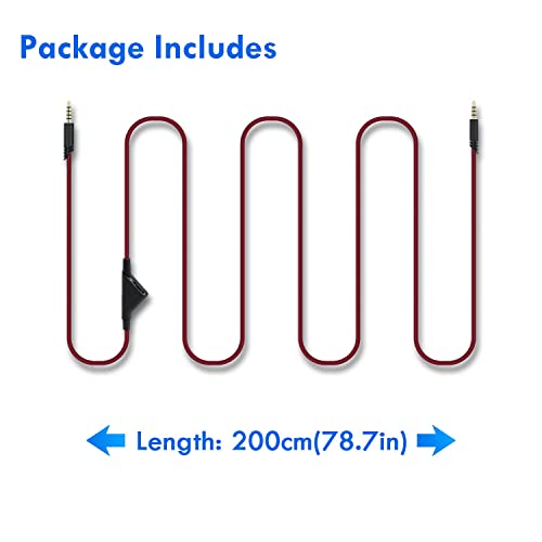 Wigearss Replacement Cable for Astro A10, A30, A40 and A40 TR, 2M Red - color: Red