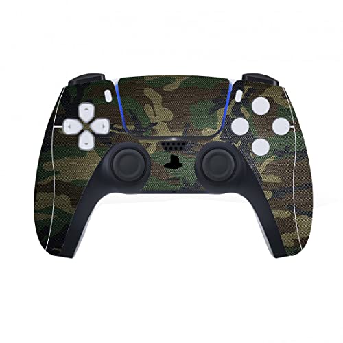 PlayVital Army Green Camouflage Full Set Skin Decal for ps5 Console Disc Edition, Sticker Vinyl Decal Cover for ps5 Controller & Charging Station & Headset & Media Remote - color: Army Green Camouflage